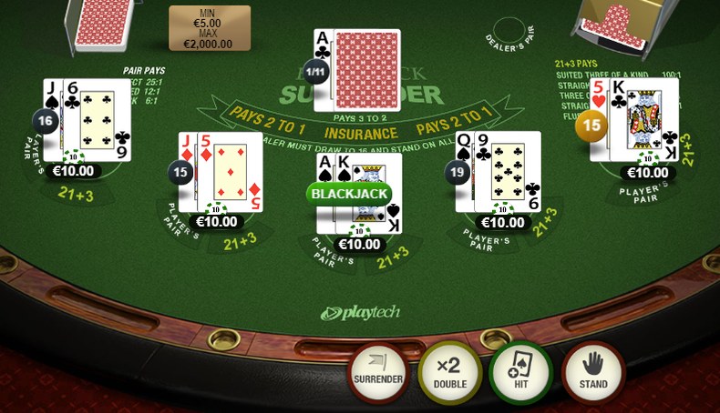 Blackjack Surrender Dealer with Ace