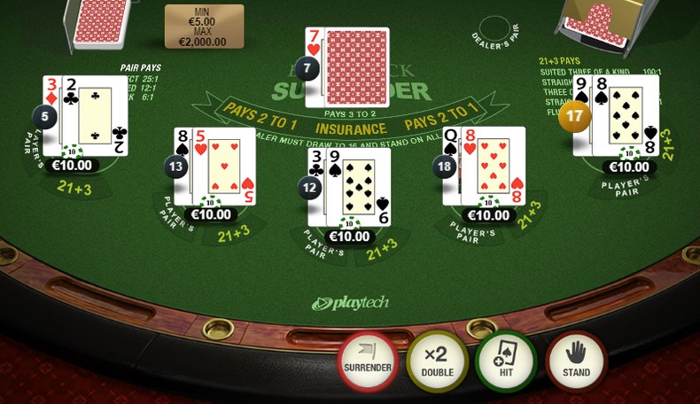 Blackjack Table with Surrender Option