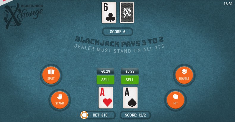 Blackjack Xchange Split Aces Option