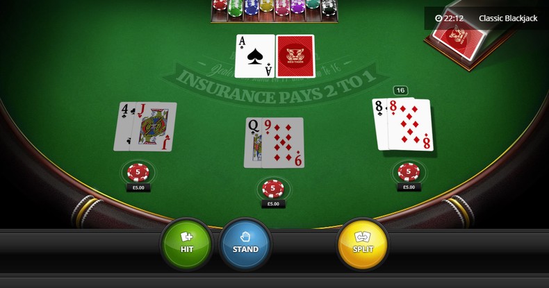 Blackjack with a Pair of 8s