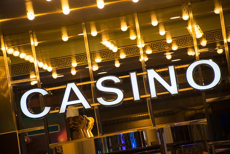 Casino Entrance Sign at Night