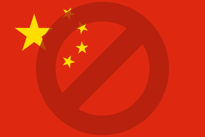 China Flag Ban Symbol