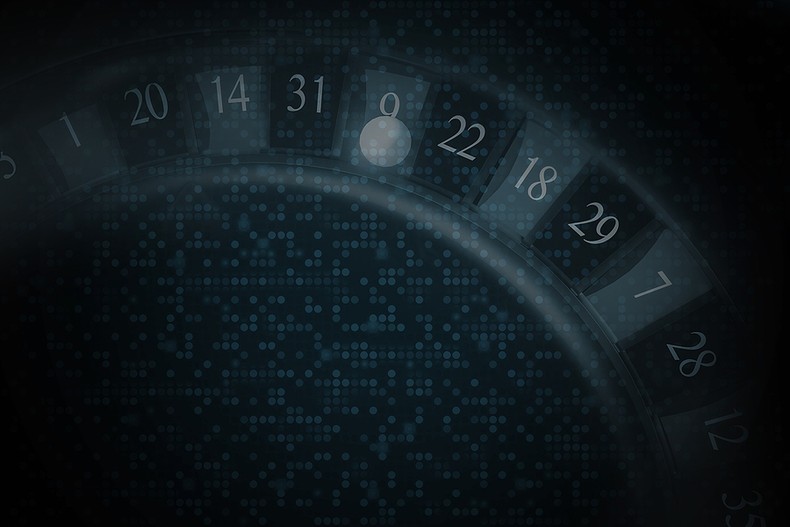 Digital Roulette Wheel Dark Background