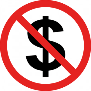Dollar Prohibited Sign