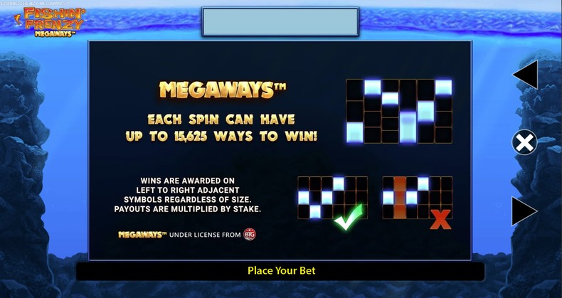 Fishin Frenzy Megaways Help Screen