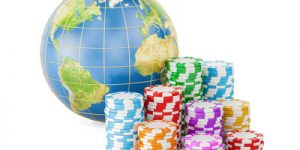 Globe With Casino Chips