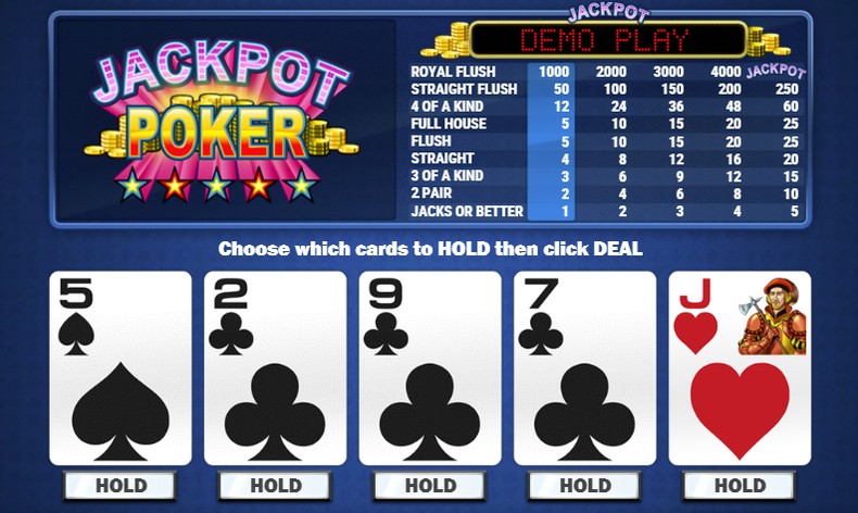 Jackpot Video Poker Hand