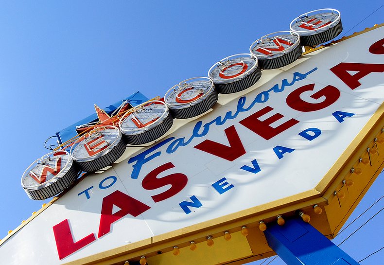 Las Vegas Welcome Sign at Angle