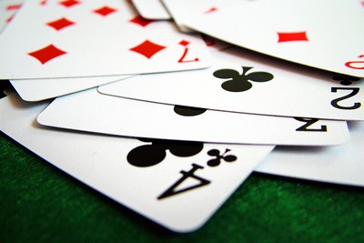 Low Value Playing Cards Close Up