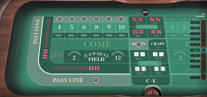 Online Craps Bet on Seven