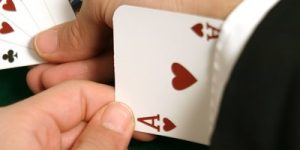 Poker Player With Ace Hidden in Sleeve