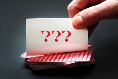 Question Marks on Playing Card