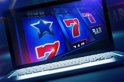 Slots Game on Laptop Screen