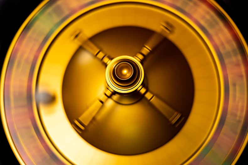 Spinning Roulette Wheel Blurred Focus