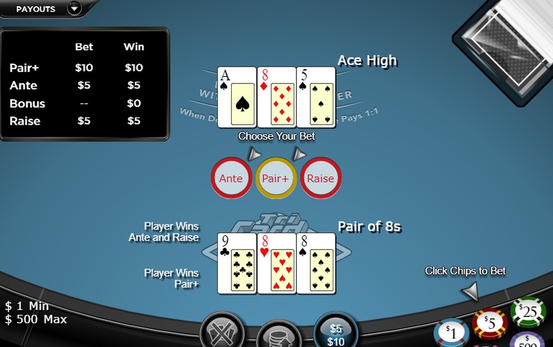 Three Card Poker Screenshot