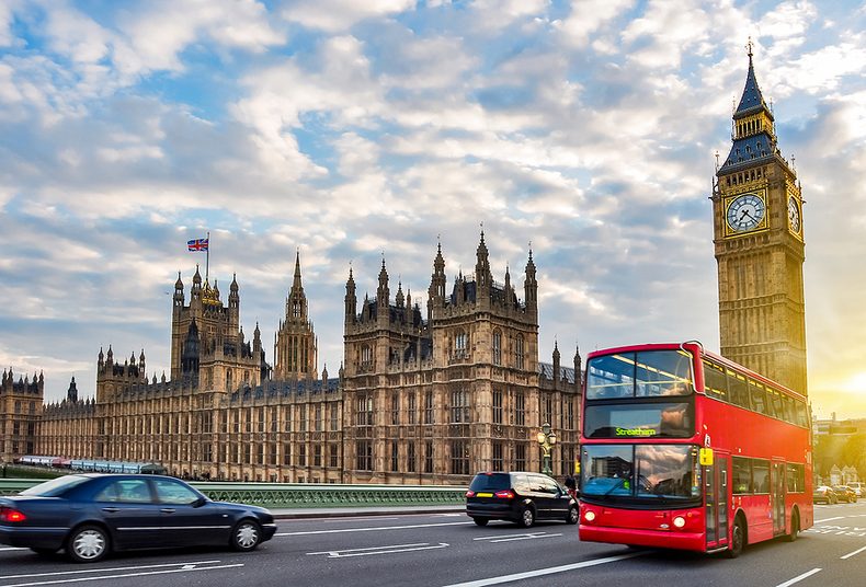 UK Houses of Parliament Across Westminster Bridge
