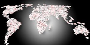 World Map Made with Playing Cards